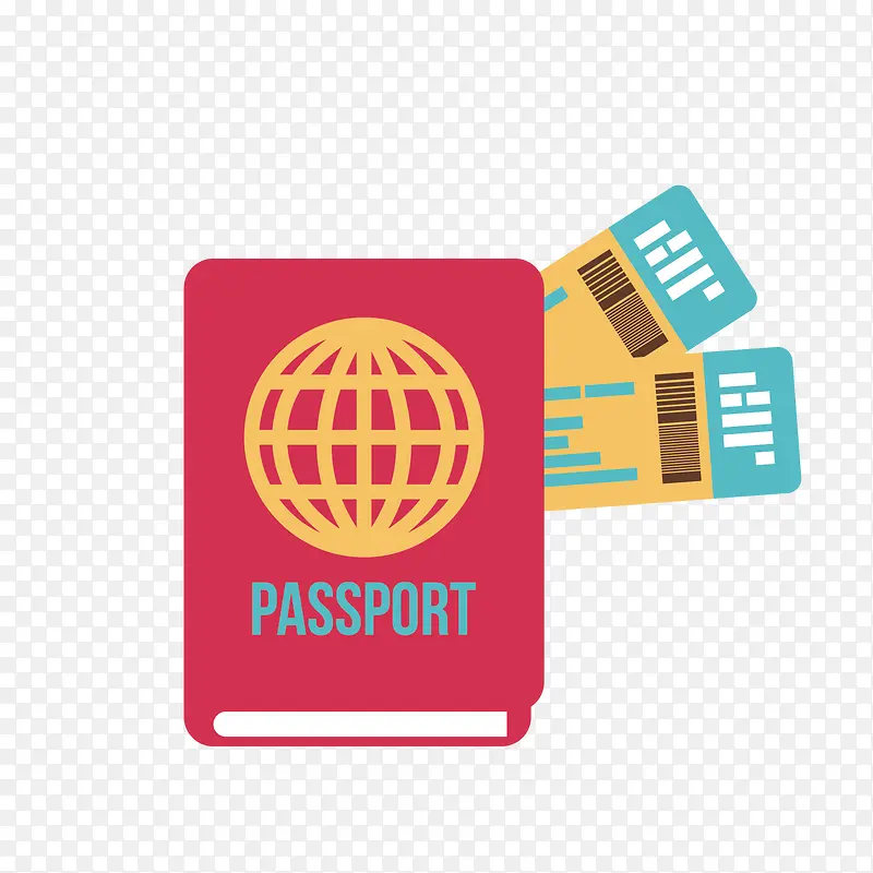 矢量图案素材出国护照