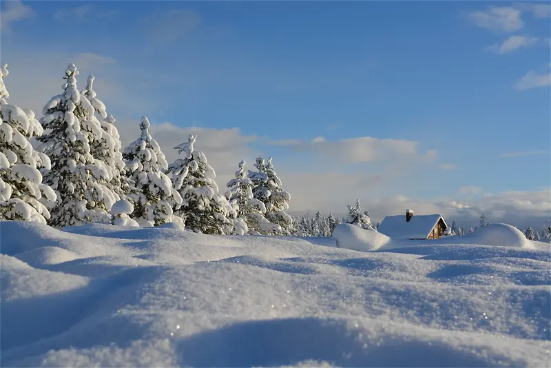 冬天雪景自然风景
