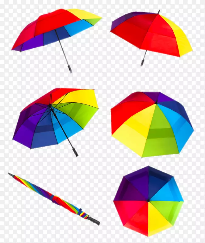 七色彩虹雨伞