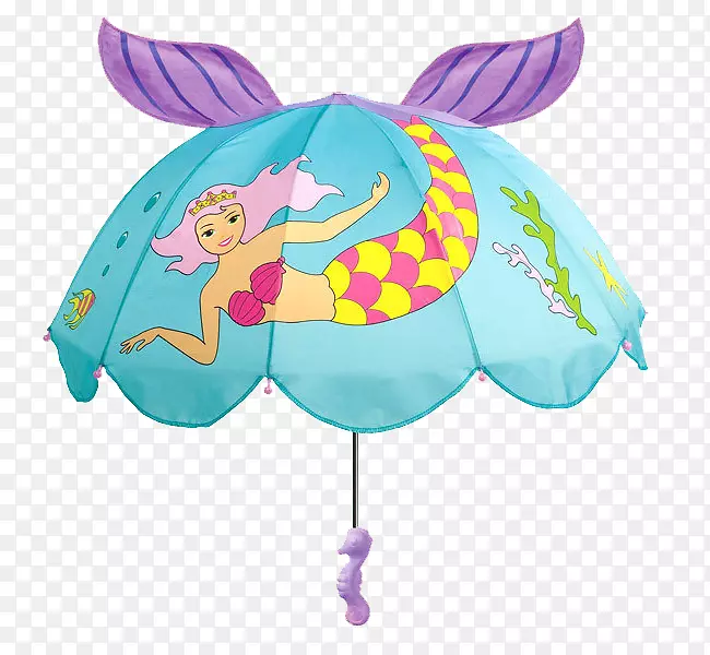 美人鱼花纹雨伞