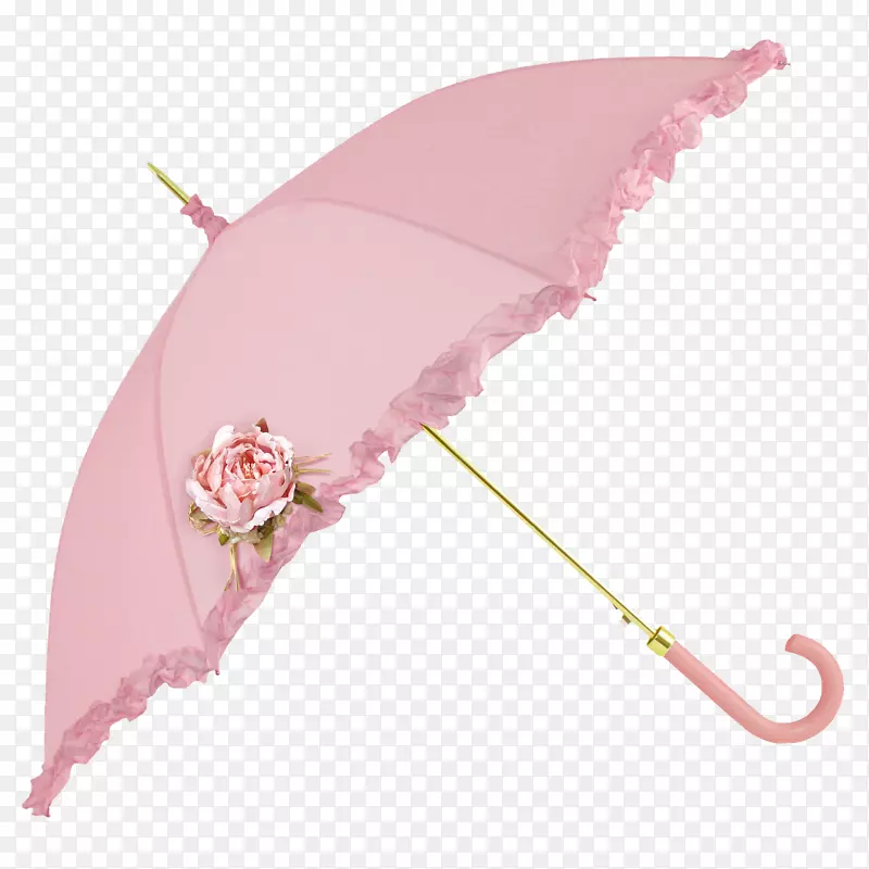 花朵装饰粉色雨伞