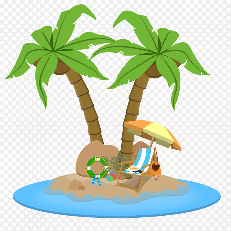椰子树，海边，夏凉，凉椅