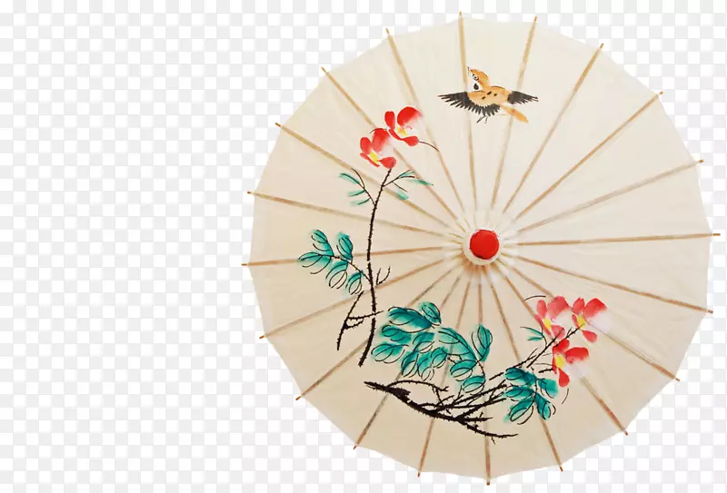 绘画花卉装饰油纸伞
