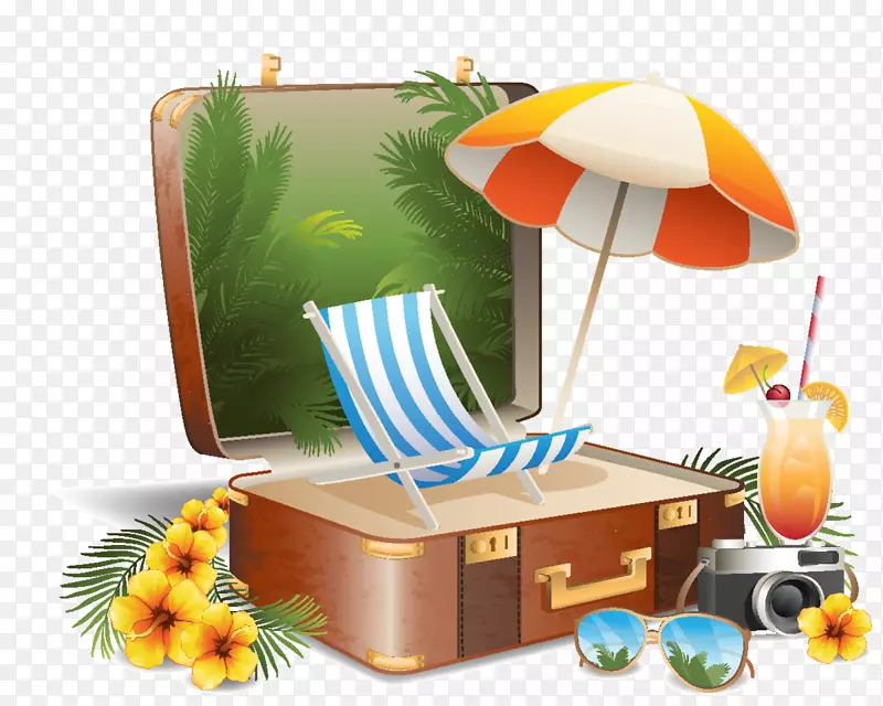 创意夏日海滩行李箱