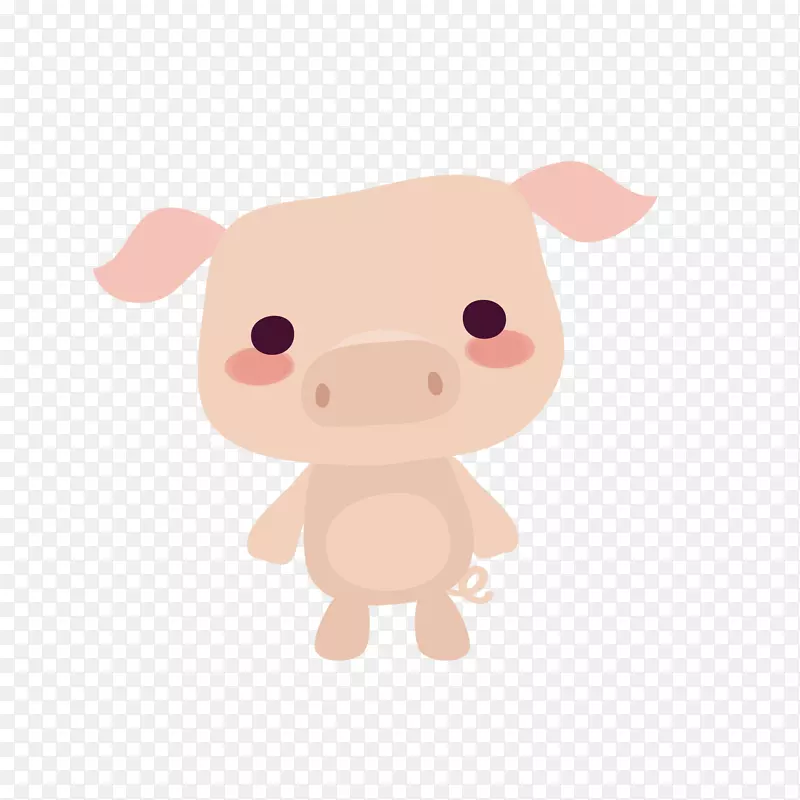矢量粉色可爱小猪