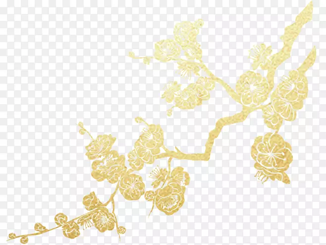 金色梅花树枝
