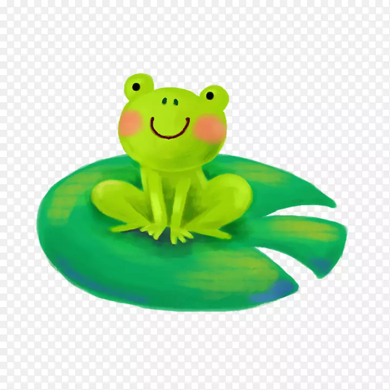 绿色荷叶上的青蛙