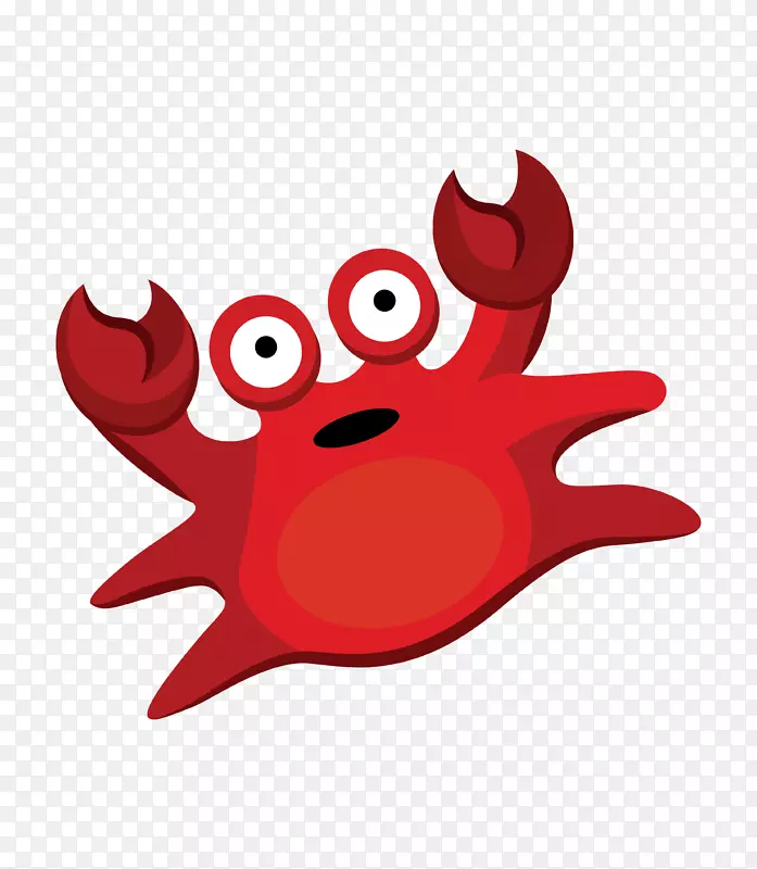 手绘红色的小螃蟹