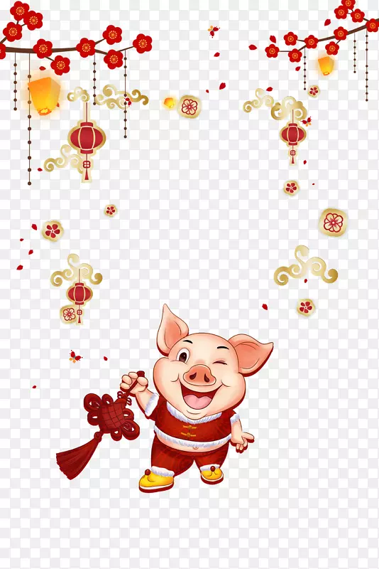 中国风2019猪年海报背景设计