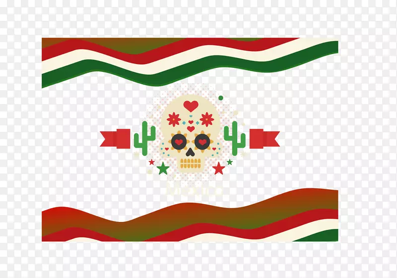 骷髅花纹墨西哥边框