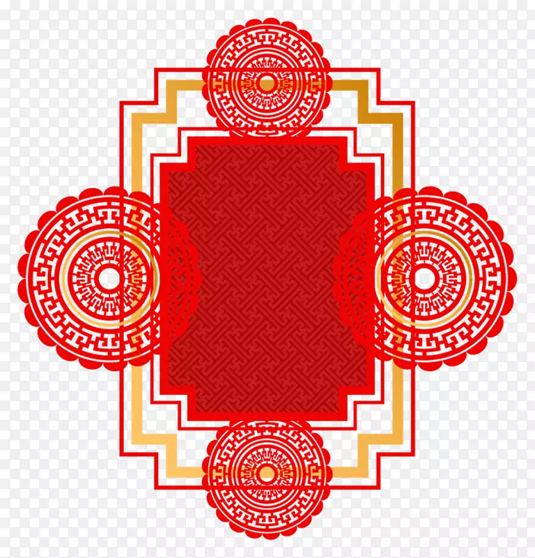 红色中国风新年边框装饰