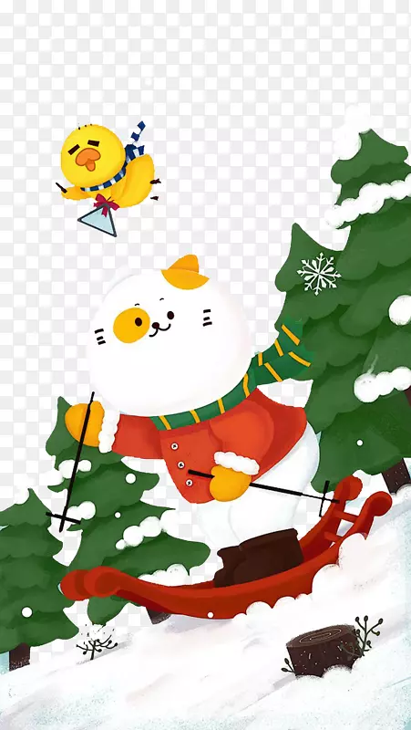 冬至圣诞插画设计