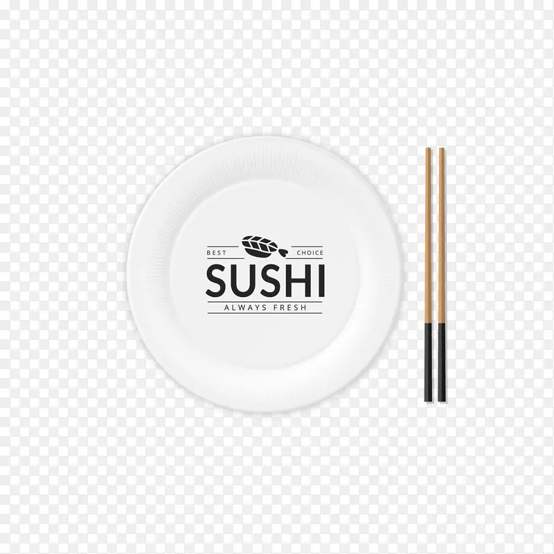 矢量卡通日式寿司餐具