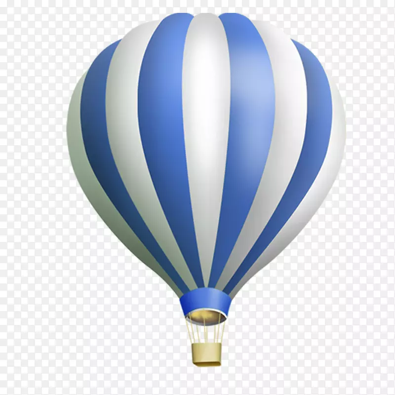 蓝色热气球元素