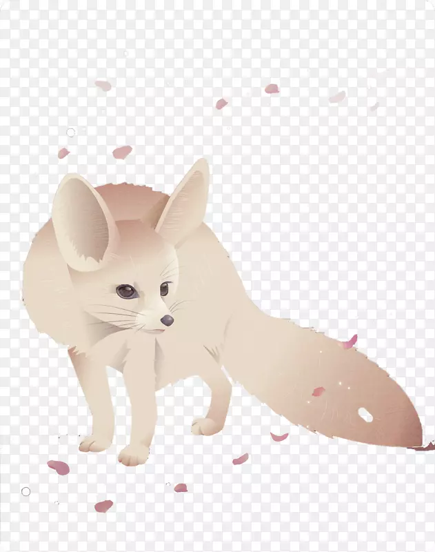 卡通粉嫩小动物狐狸