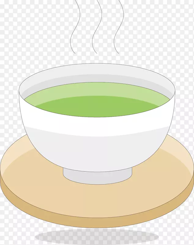 矢量图一杯绿色的茶
