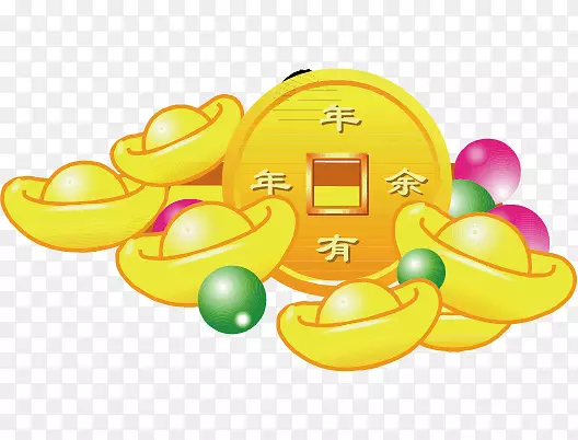 卡通元宝金币装饰元素