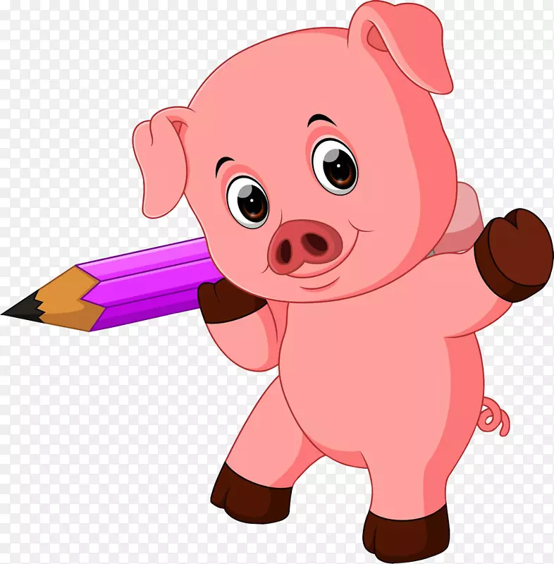 拿铅笔的小猪