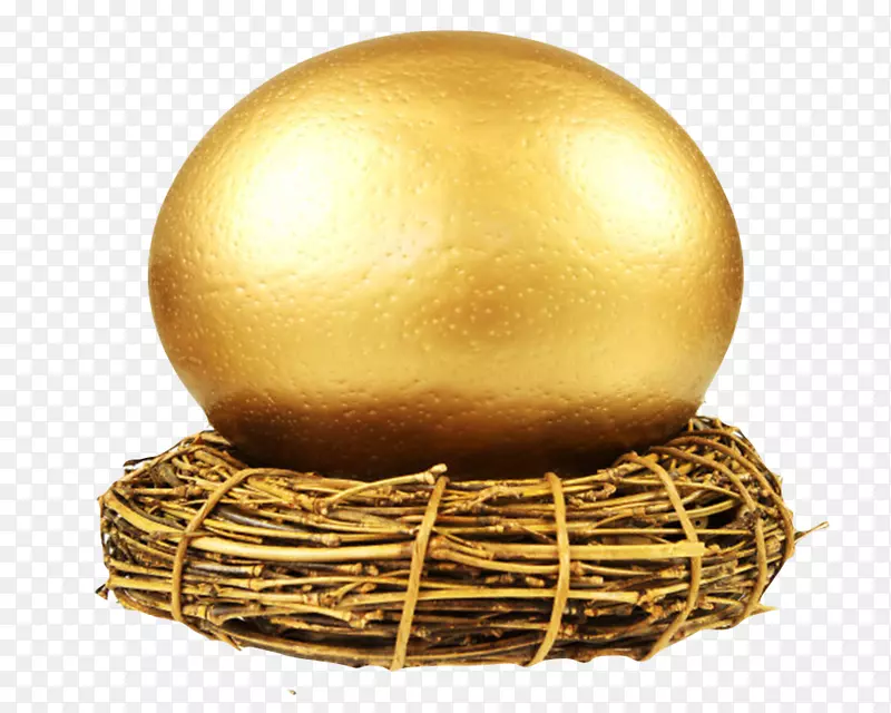 金色禽蛋木棍子上面的食用彩蛋实
