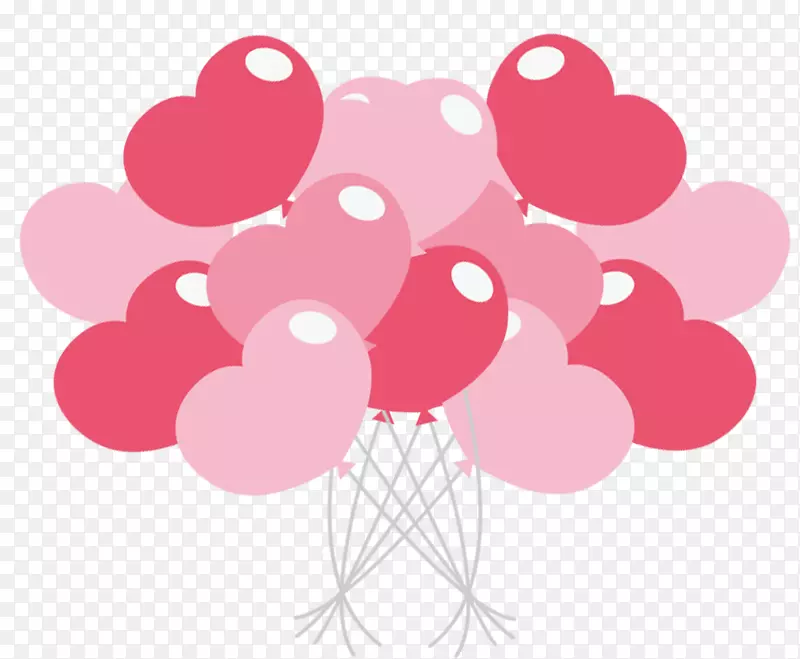 卡通手绘粉色氢气球
