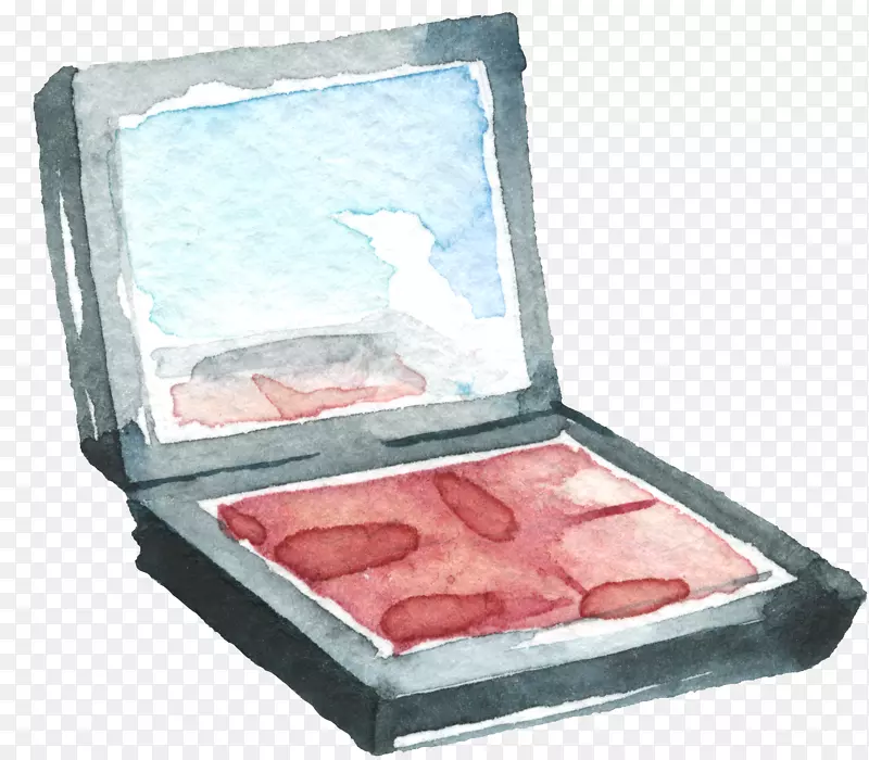 水彩手绘粉饼盒