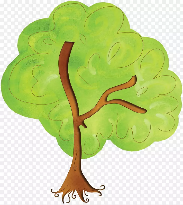 卡通矢量树木——植树节免扣素材