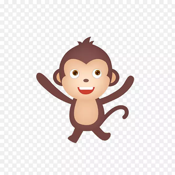 卡通可爱的猴子PNG图