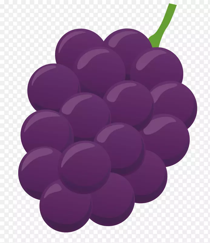 手绘卡通紫色葡萄