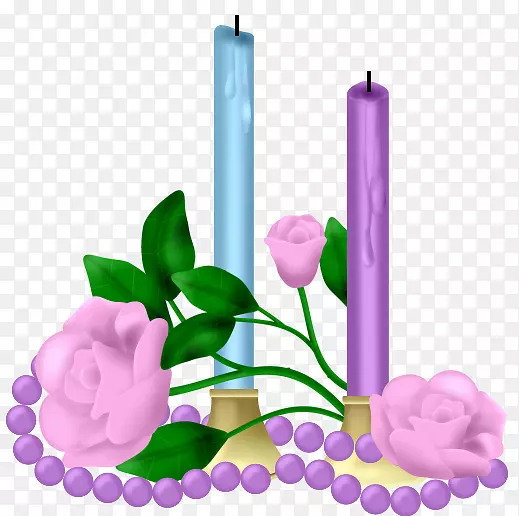 蓝紫色烛光装饰蜡烛