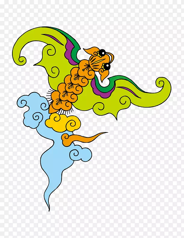 祥云龙吉祥物卡通矢量素材