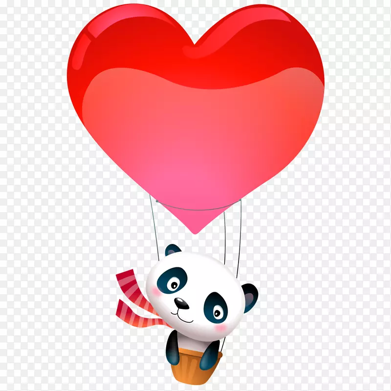 卡通可爱的小熊乘坐热气球
