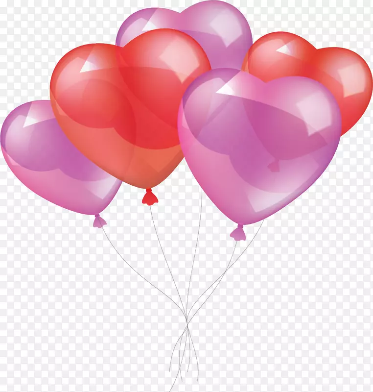 粉红透明爱心气球