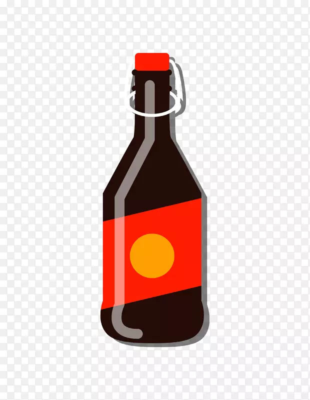时尚卡通酒瓶广告设计装饰