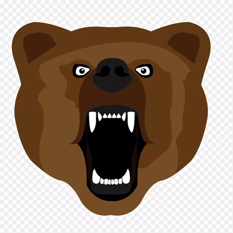 手绘吼叫的熊装饰海报设计