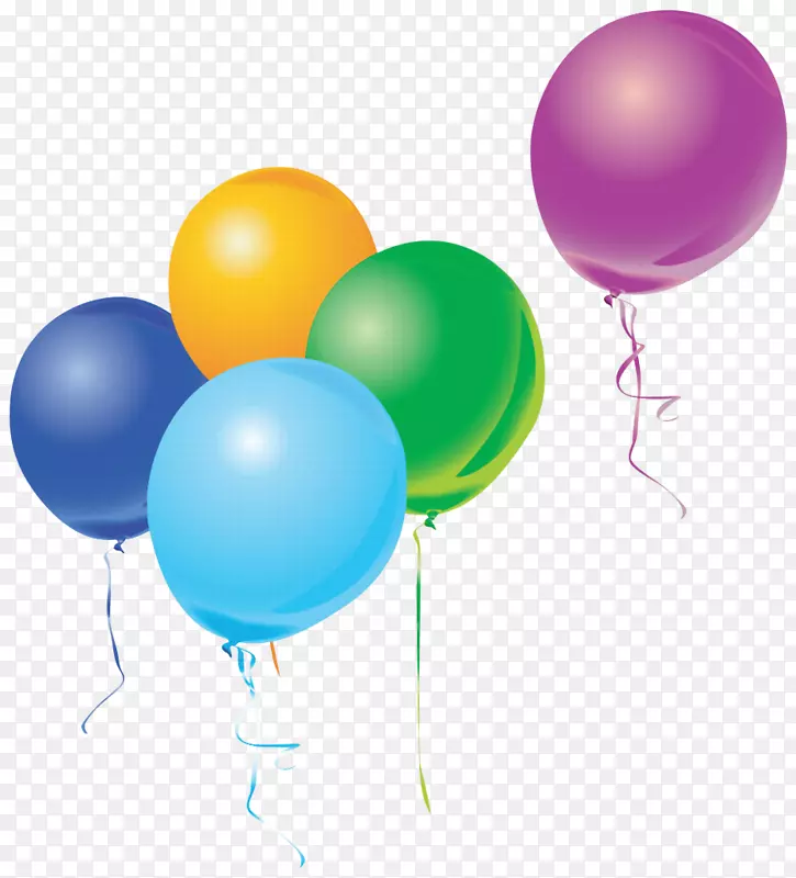 五个颜色不同的气球