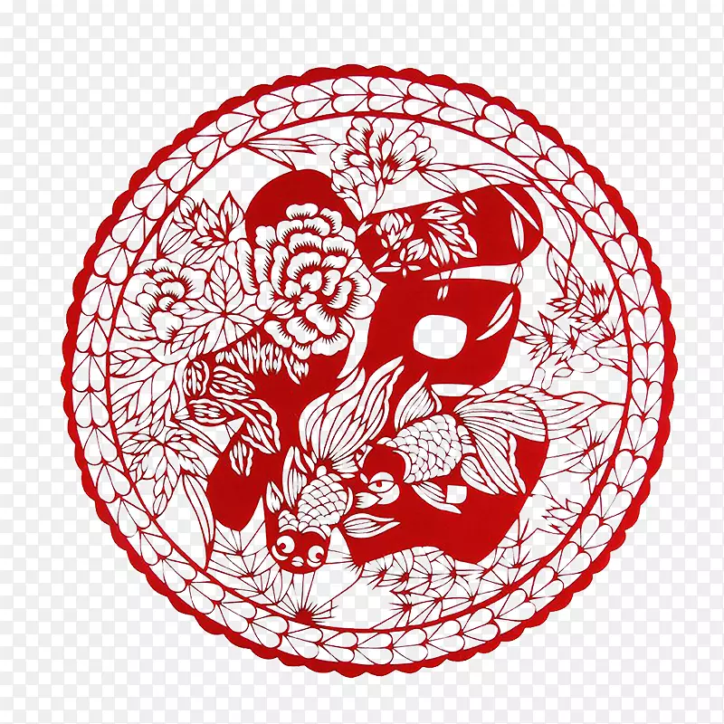圆形的春节福字装饰