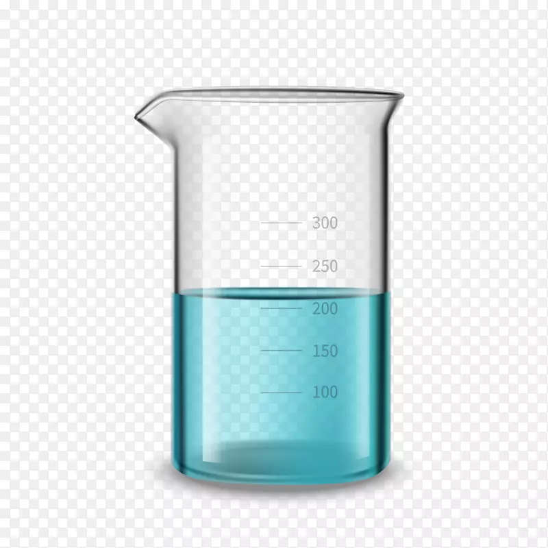 卡通滑化学量杯设计矢量图
