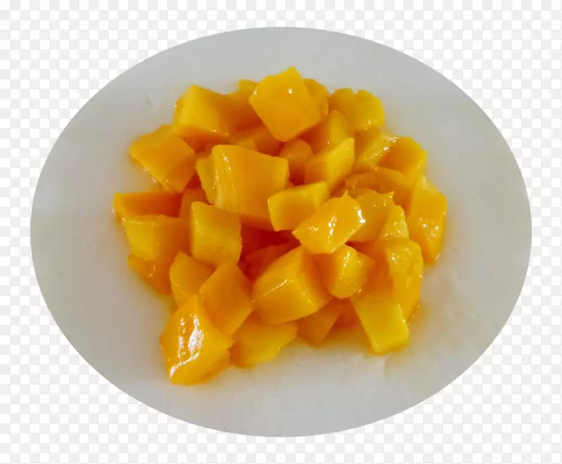 黄色切开的芒果块