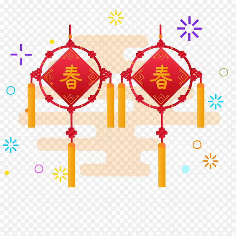 卡通新年春节挂饰设计元素