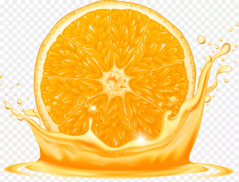手绘创意美味橙汁