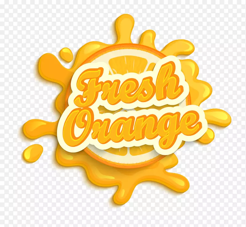 夏天橙汁新鲜水果五星圆形