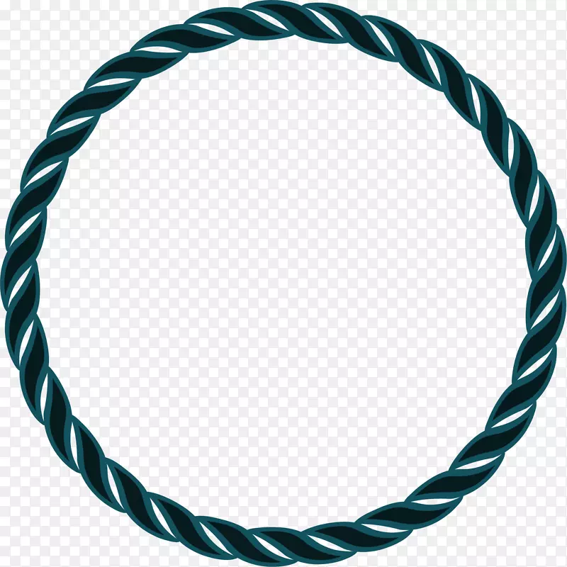 手绘绿色绳子圆圈
