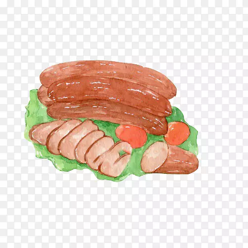 肉香肠手绘画素材图片