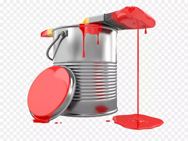 油漆桶粉刷红色油漆