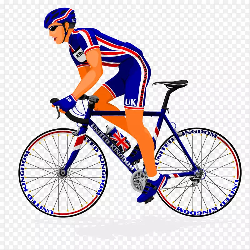 矢量手绘英国自行车赛车选手