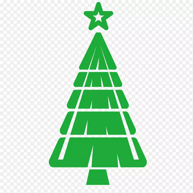 一棵手绘的简化圣诞树