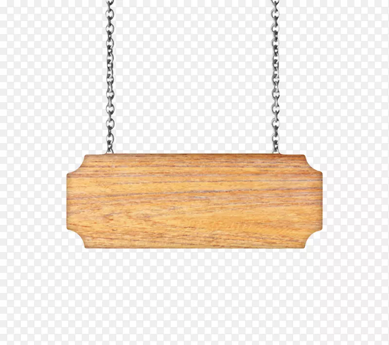 棕色缺角用铁链挂着的木板实物