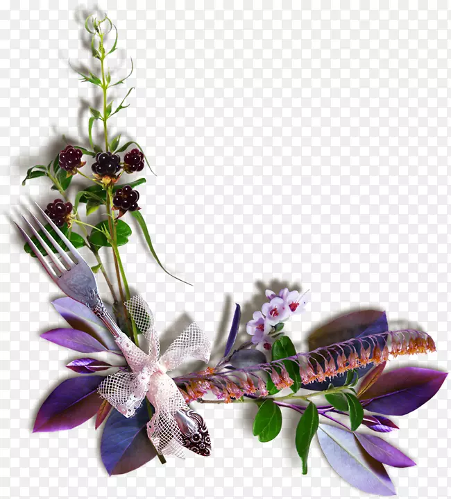 花朵边角修饰图案免扣透明png高清图片