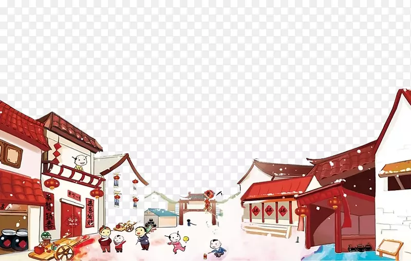 中国风古建筑新年免抠图