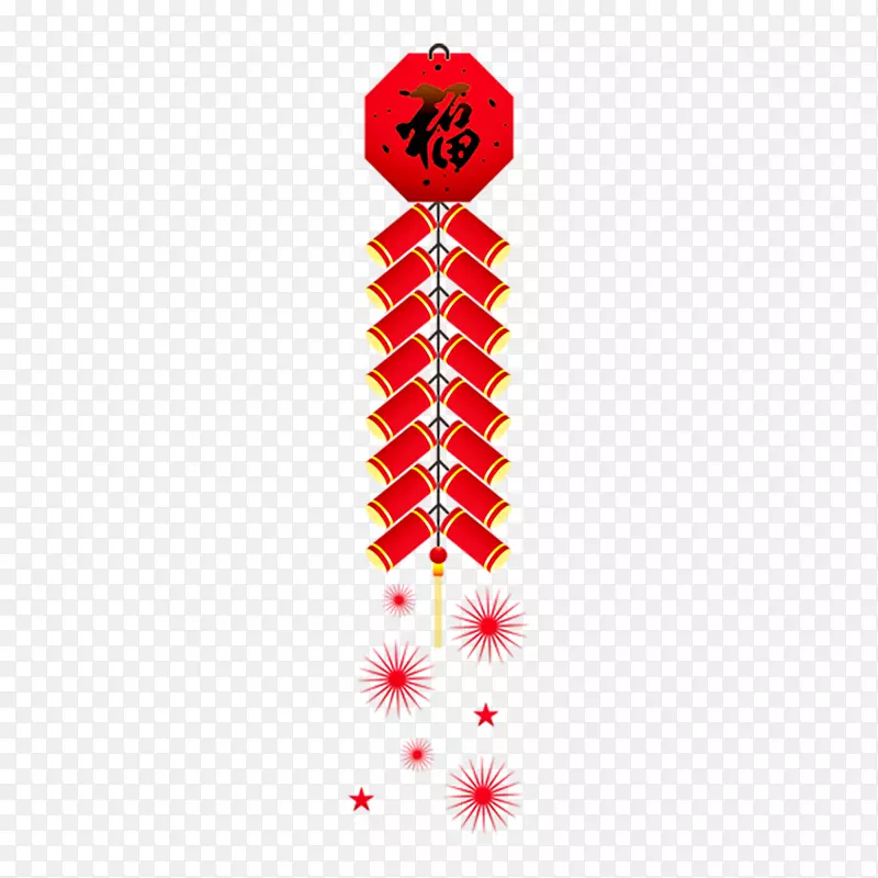 春节红色鞭炮装饰